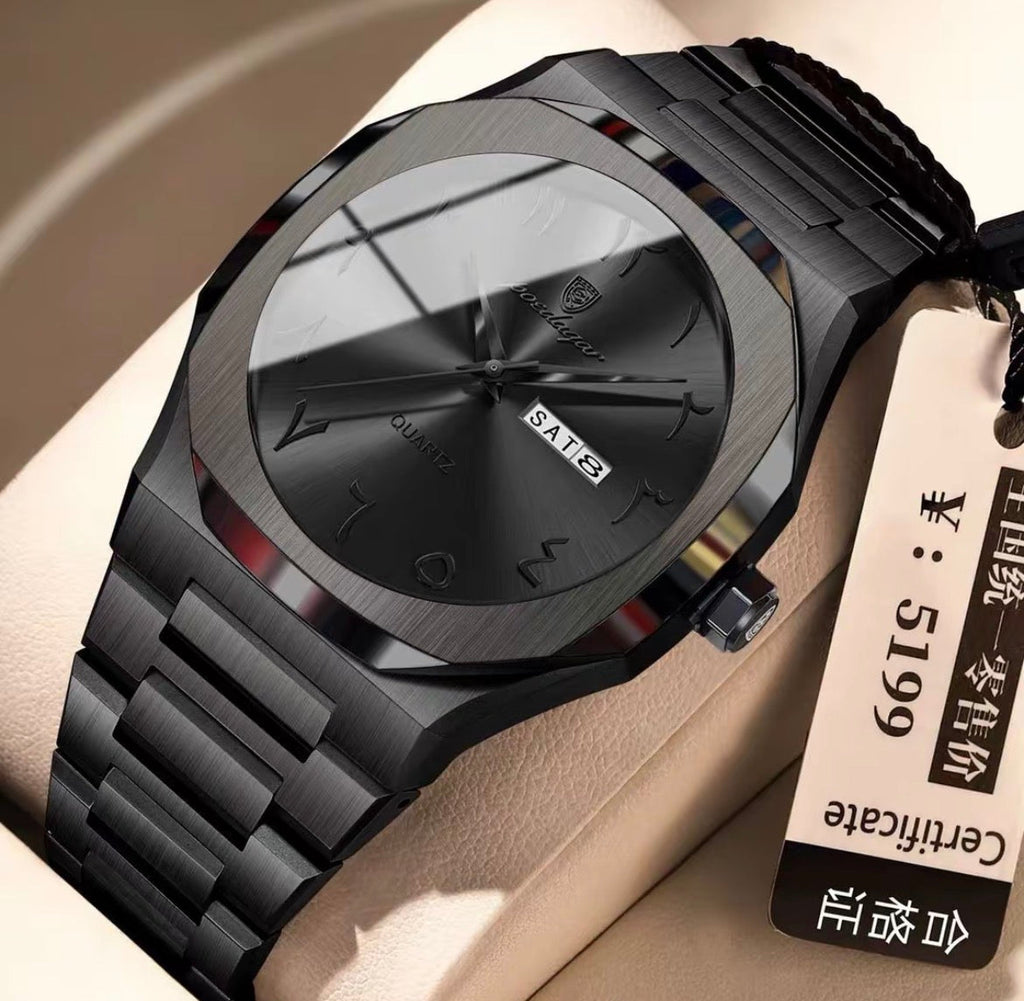 Poedagar Arabique Noir – Montre Homme Quartz