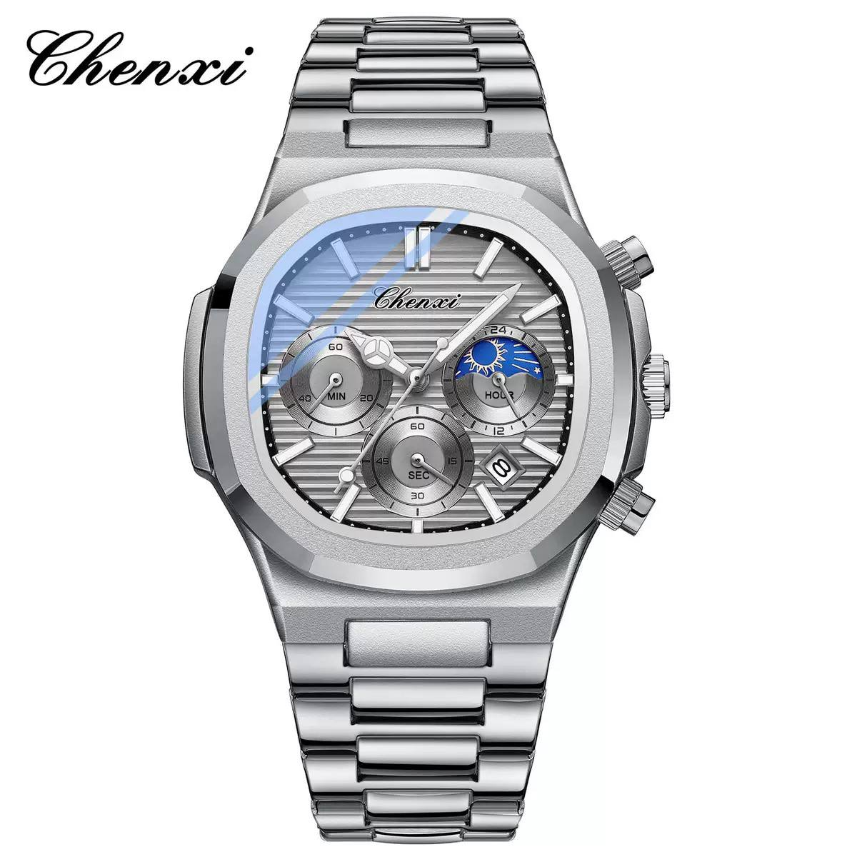 Montre CHENXI Multifonction – Chronographe Octogonal Homme