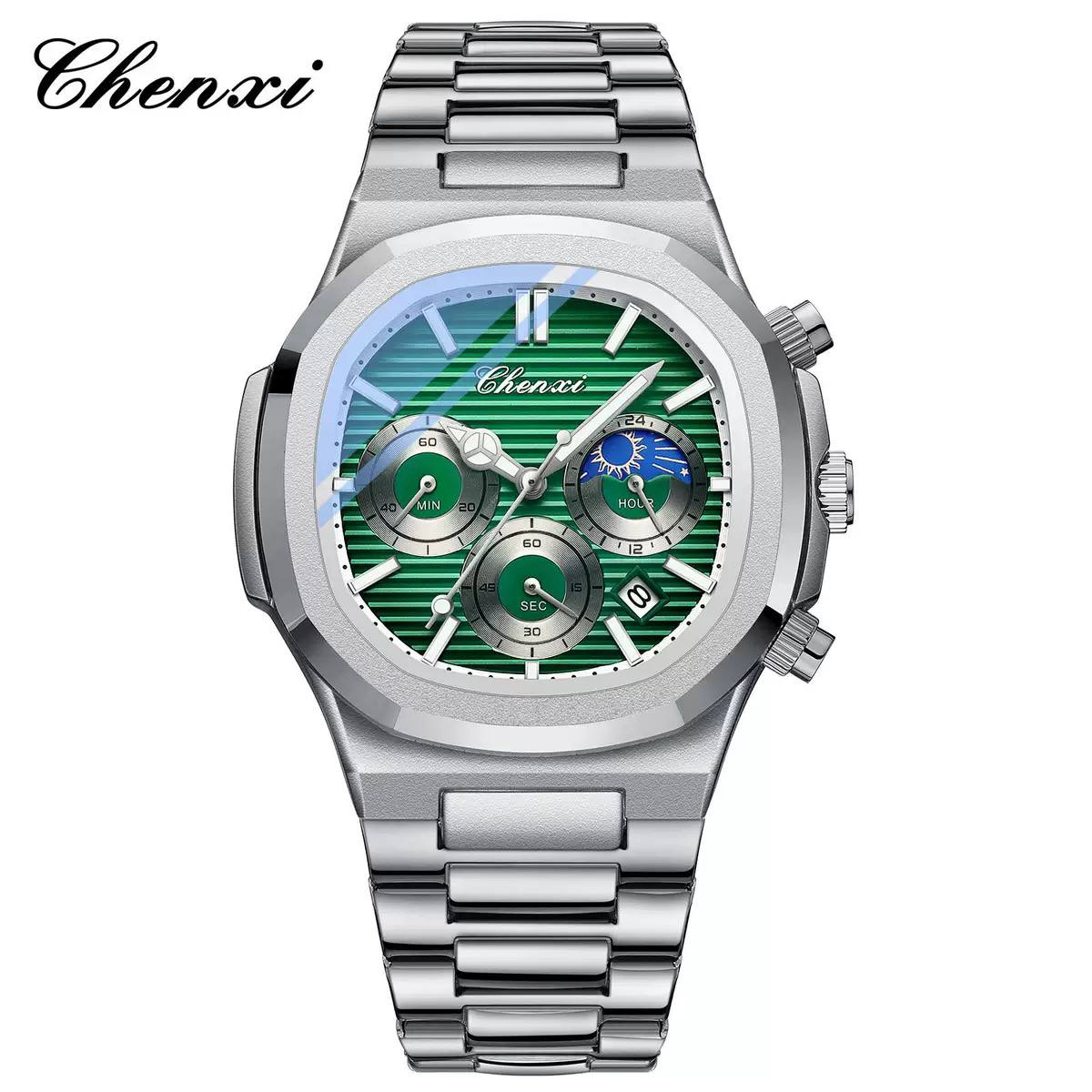 Montre CHENXI Multifonction – Chronographe Octogonal Homme