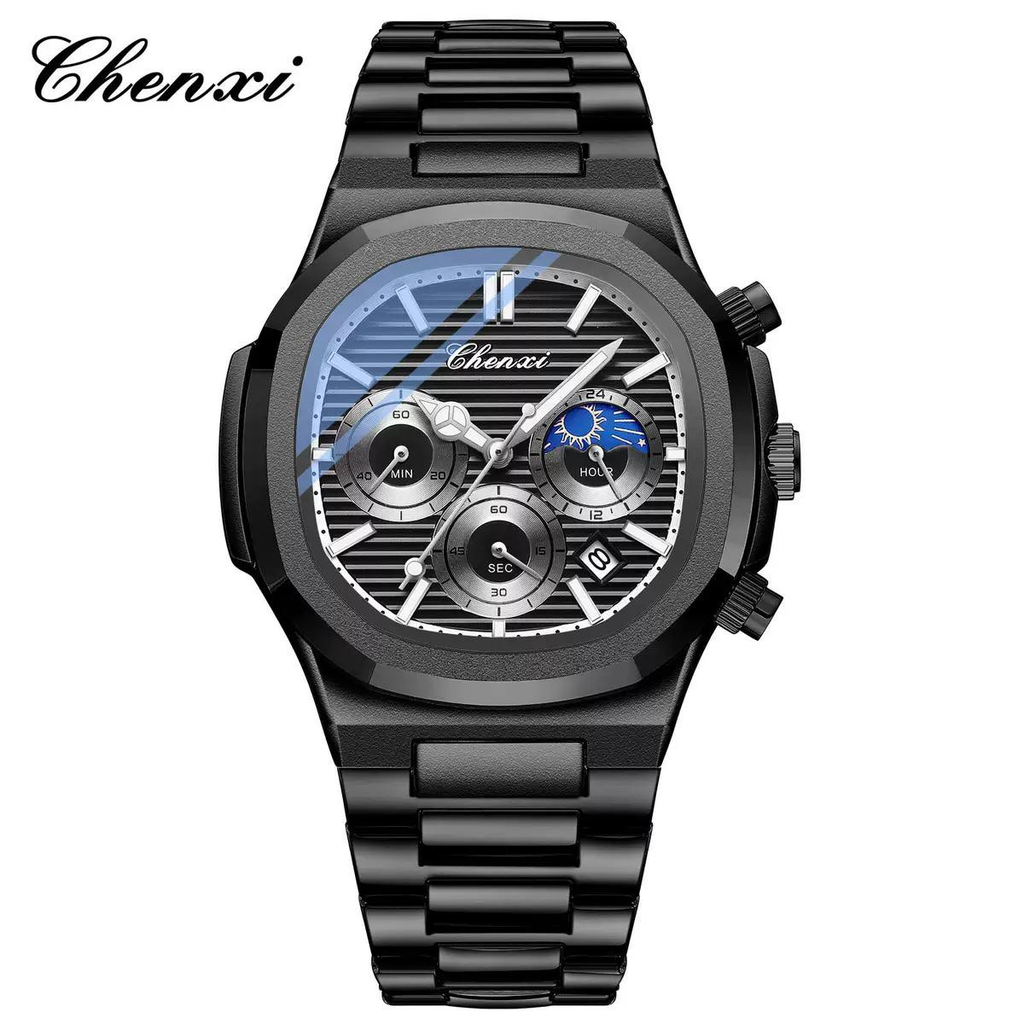 Montre CHENXI Multifonction – Chronographe Octogonal Homme