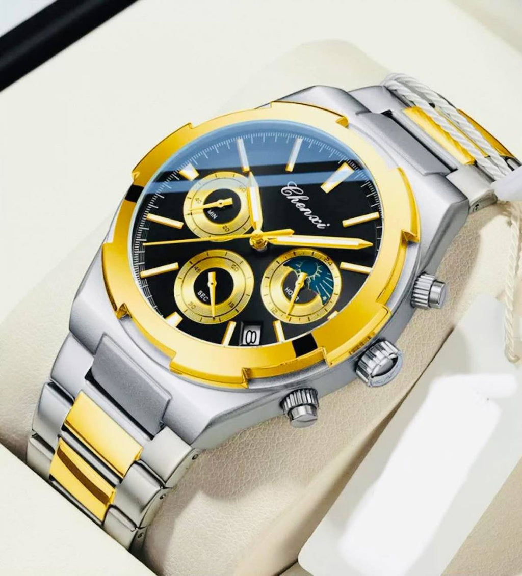 Montre CHENXI DAWN – Chronographe Bicolore Or & Acier