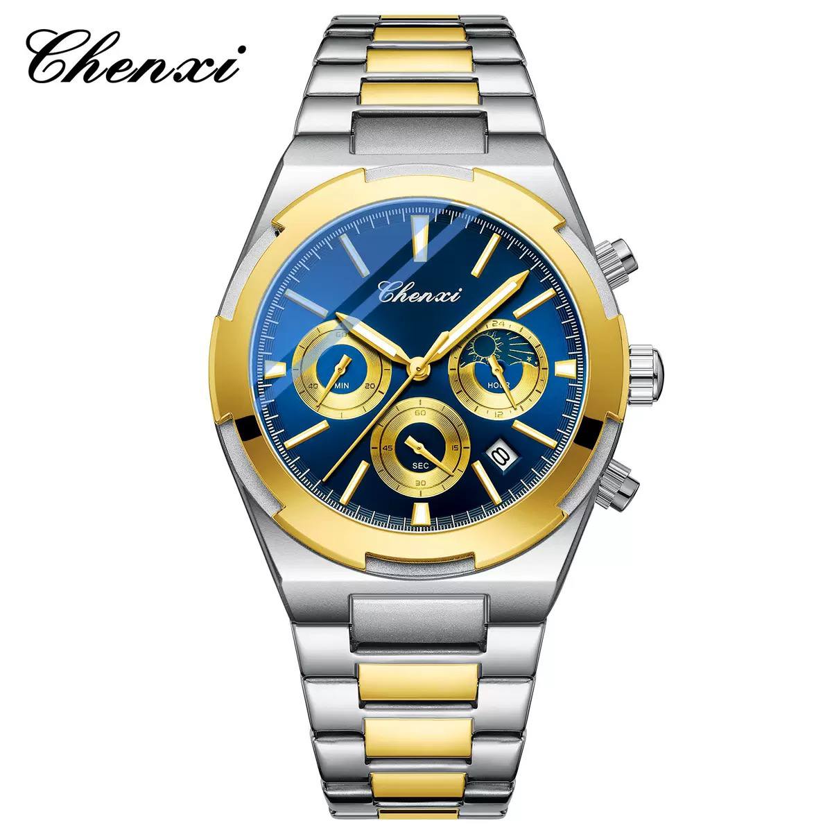 Montre CHENXI DAWN – Chronographe Bicolore Or & Acier