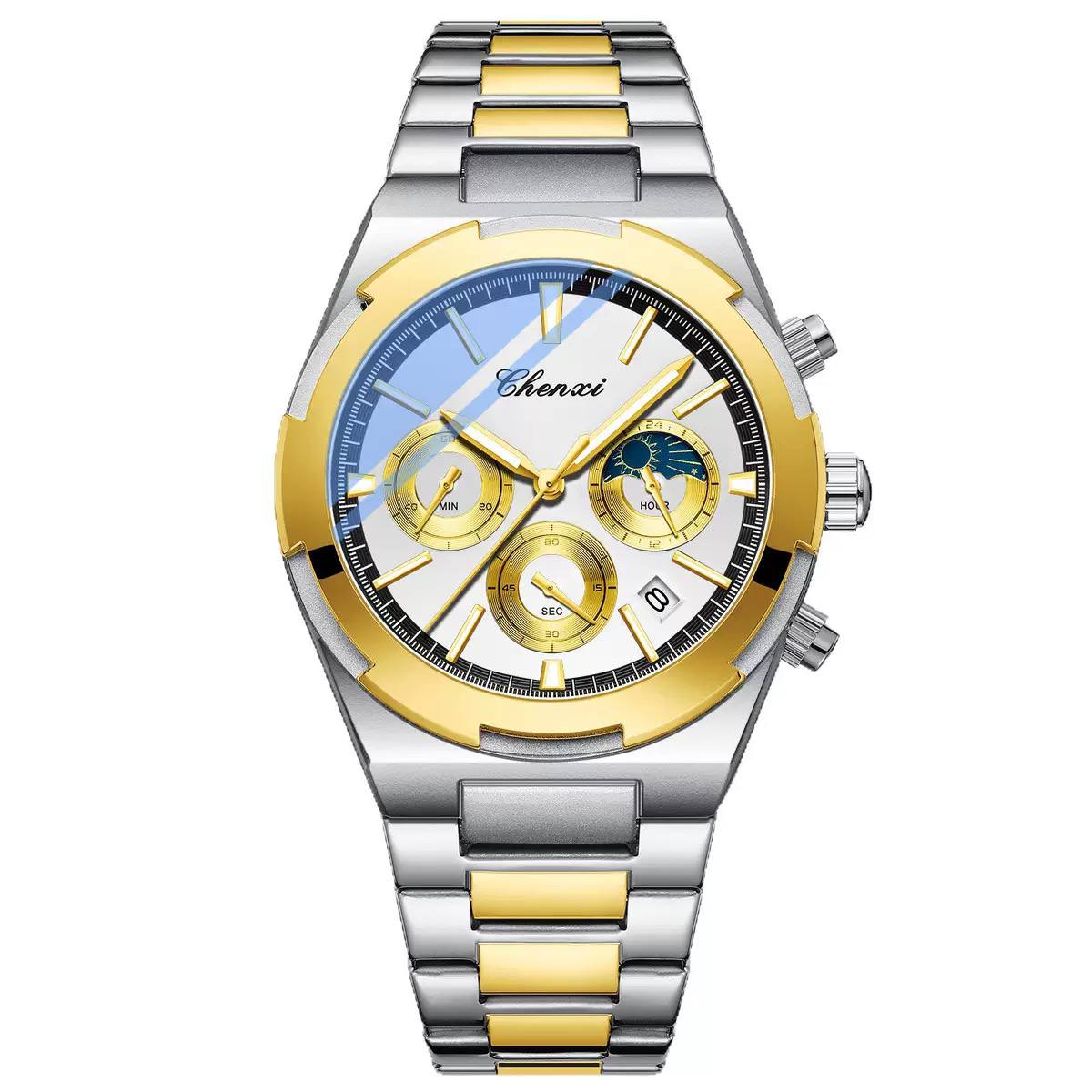 Montre CHENXI DAWN – Chronographe Bicolore Or & Acier